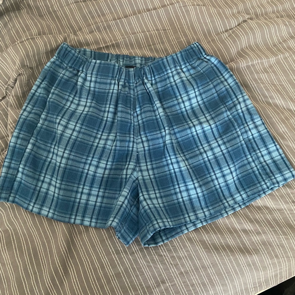 Blue Plaid Shorts